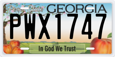 GA license plate PWX1747