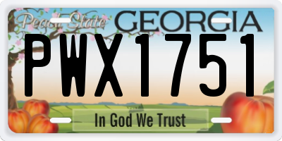 GA license plate PWX1751