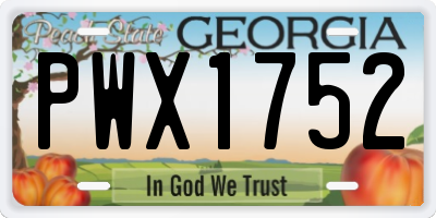 GA license plate PWX1752