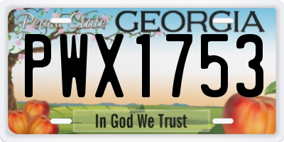 GA license plate PWX1753