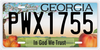 GA license plate PWX1755