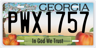 GA license plate PWX1757
