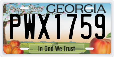 GA license plate PWX1759