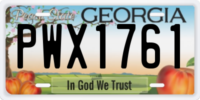 GA license plate PWX1761