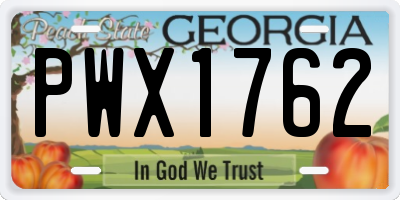 GA license plate PWX1762