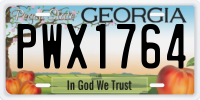 GA license plate PWX1764