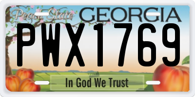 GA license plate PWX1769