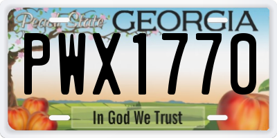 GA license plate PWX1770