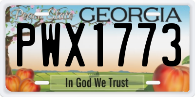 GA license plate PWX1773