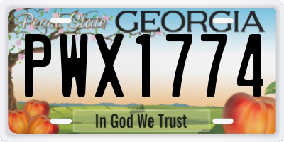 GA license plate PWX1774