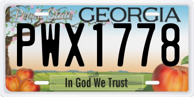 GA license plate PWX1778