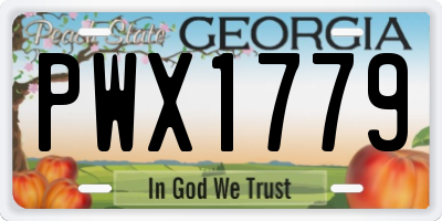GA license plate PWX1779
