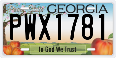 GA license plate PWX1781