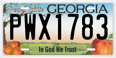 GA license plate PWX1783