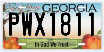 GA license plate PWX1811