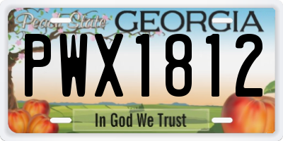 GA license plate PWX1812