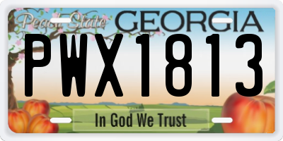 GA license plate PWX1813