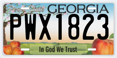 GA license plate PWX1823