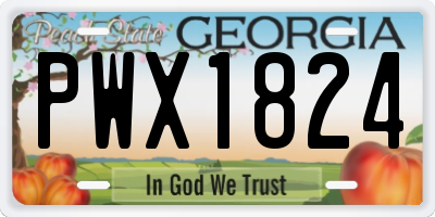 GA license plate PWX1824