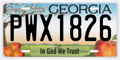 GA license plate PWX1826