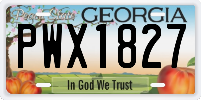 GA license plate PWX1827