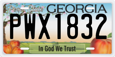 GA license plate PWX1832