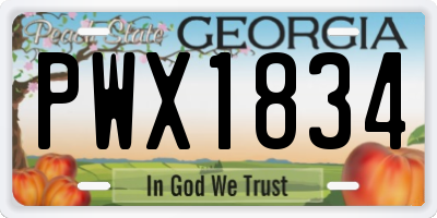 GA license plate PWX1834