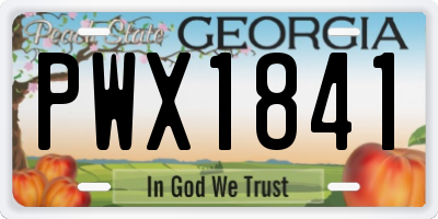 GA license plate PWX1841