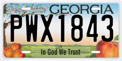 GA license plate PWX1843