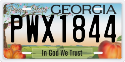 GA license plate PWX1844