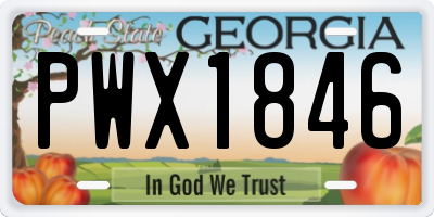 GA license plate PWX1846