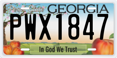 GA license plate PWX1847