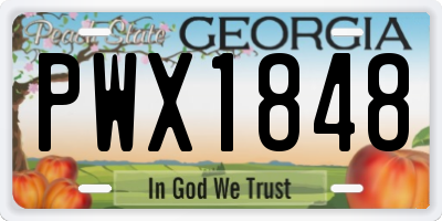GA license plate PWX1848