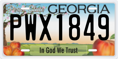 GA license plate PWX1849