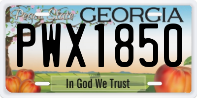 GA license plate PWX1850