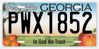 GA license plate PWX1852