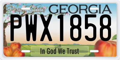 GA license plate PWX1858
