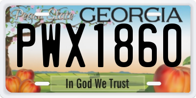 GA license plate PWX1860