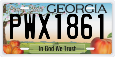 GA license plate PWX1861
