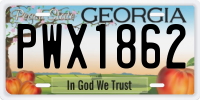 GA license plate PWX1862