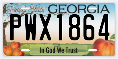 GA license plate PWX1864