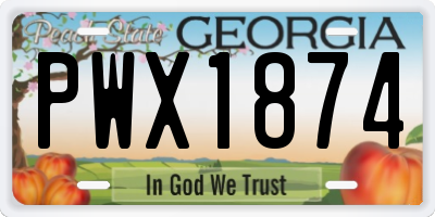 GA license plate PWX1874