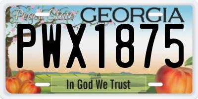 GA license plate PWX1875