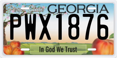 GA license plate PWX1876