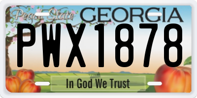GA license plate PWX1878