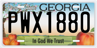 GA license plate PWX1880