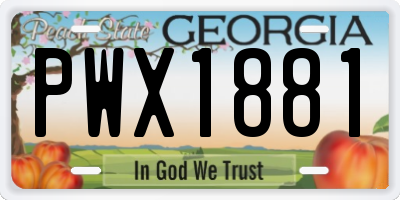 GA license plate PWX1881