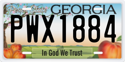 GA license plate PWX1884