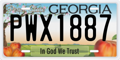 GA license plate PWX1887