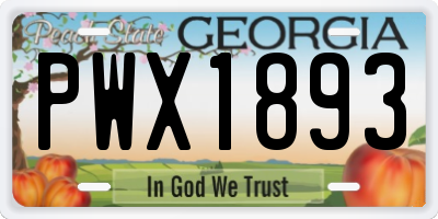 GA license plate PWX1893